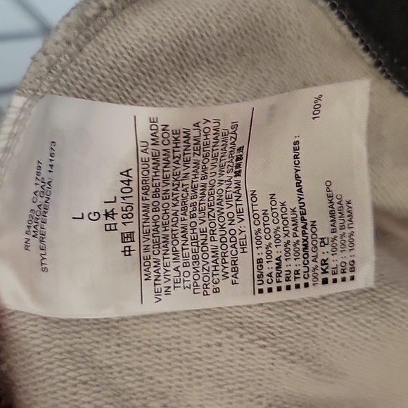 Gap Men's Sweater Snap Buttons Size Large Two Shades of Gray - Picture 6 of 7